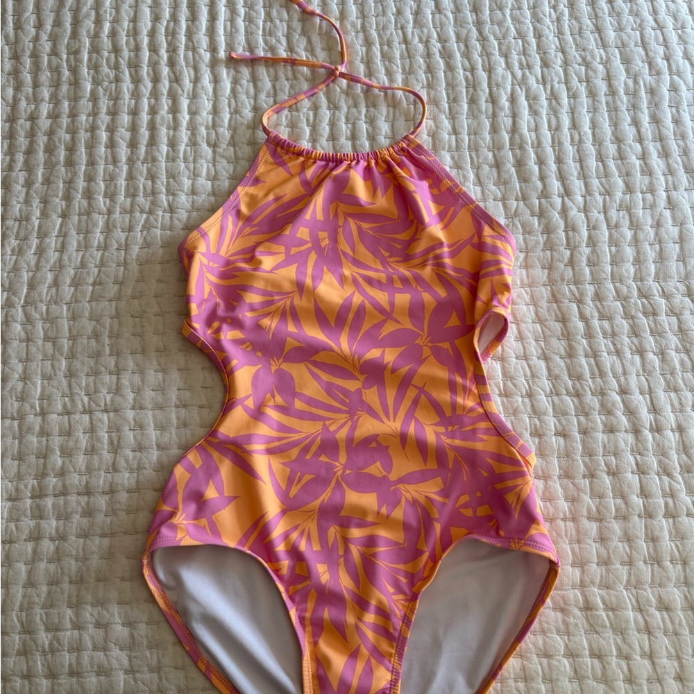 Old Navy girls One Piece Swimsuit in Pink and Orange